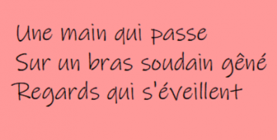 Haiku - Une main qui passe
