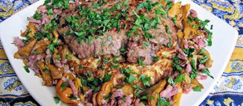 Galette céleri pomme; foie de veau au vinaigre de cidre, girolles