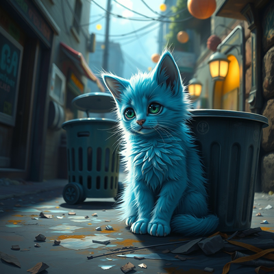 Un pauvre petit chat bleu