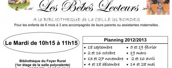Bébés Lecteurs dates 2012-2013 à LCLB