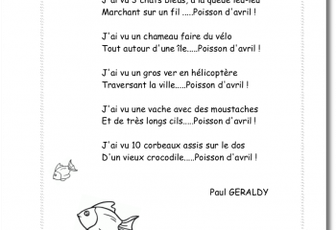 Poésie du poisson d' avril 