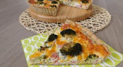 Quiche au brocoli, bacon & cheddar