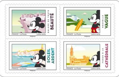 Carnet Mickey et la France - 2018 - 12 timbres autocollants