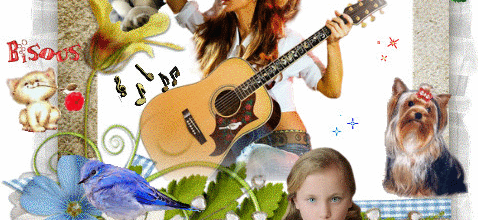 FEMME E LA GUITARE ENFANTS ANIMAUX