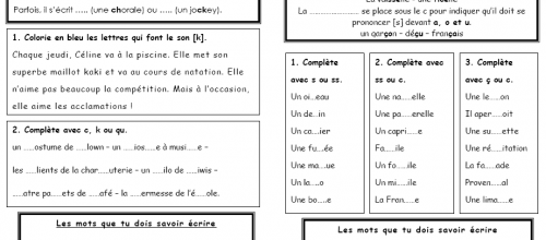 Leçons d'orthographe CM