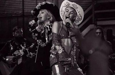 Miley Cyrus and Madonna live on MTV - Don't Tell Me vs. We Can't Stop
