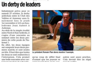 Aubenas - Annonay National 1 le 1 novembre 2018