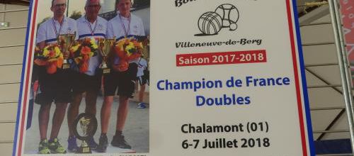 RÉCEPTION par la MAIRIE  pour nos  CHAMPION DE FRANCE Doublette