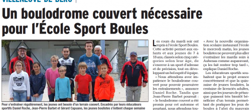 Un boulodrome pour l'école de boule
