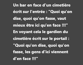 Un bar en face du cimetière