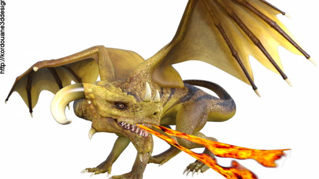 Tube de dragon jaune crachant du feu