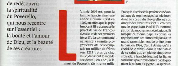 L'auteur de ''Le texte franciscain du mois''