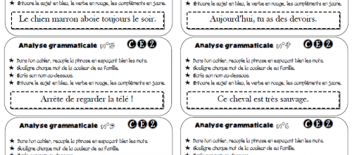 Les exercices d'analyse grammaticale