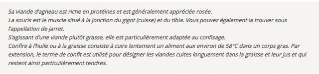 LE SAVIEZ VOUS ? SOURIS D'AGNEAU