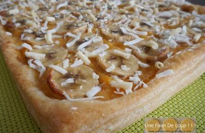 Tarte feuilletée banane exotique