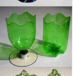 Bricolage pot de fleurs en plastique - une idée pour la fête des mères (vu sur Pinterest)