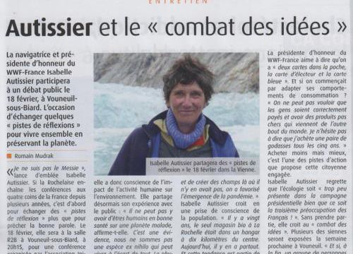 revue de presse : Isabelle Autissier à Vouneuil sous Biard