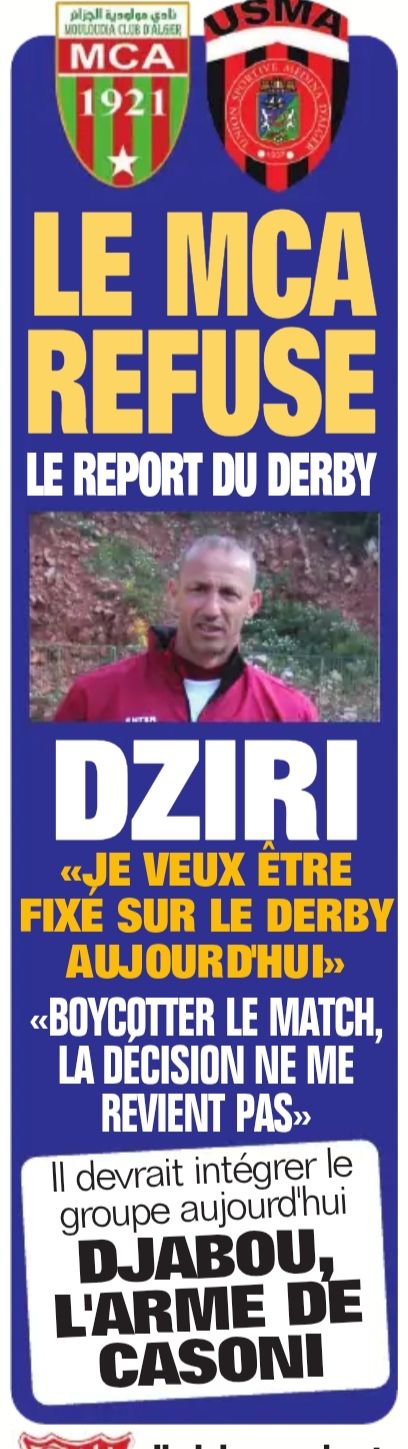 Derby USMA-MCA polémique 
