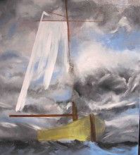 VOILIER SOUS UN CIEL TOURMENTE