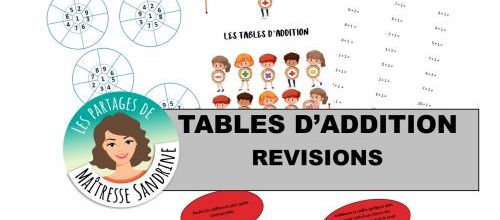 Tables d'addition