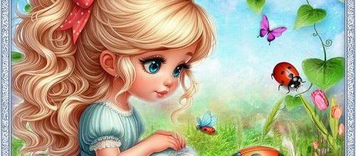 Petite fille aux coccinelles .