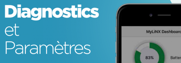 App MyLiNX : Diagnostic et paramètres sur électronique Invacare Linx (IOS / Android)
