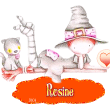 H150 - Sorcière coeur, blinkie, gif animé halloween