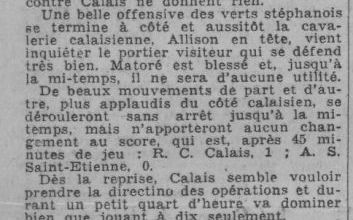 Presse     Les rencontres entre Calais et Saint Etienne