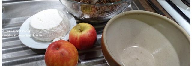 Lentilles Fromage frais Pommes Oignons