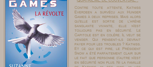 « Hunger Games : tome 3 » de Suzanne Collins.