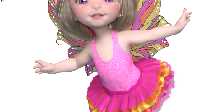 Tube adorable fée (render, poser, png)