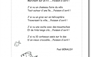 Poésie du poisson d' avril 