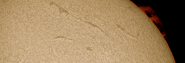 Retour sur le Soleil en H-alpha le 21 avril 2025
