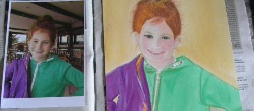 Portrait d'Angelina aux pastels secs
