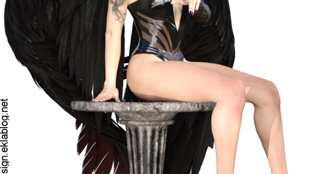 Tube de femme ange noir (image-render)
