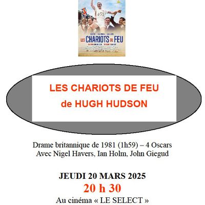 Le Ciné-Club Châtillon 2000 propose la projection du film "Les chariots de feu"