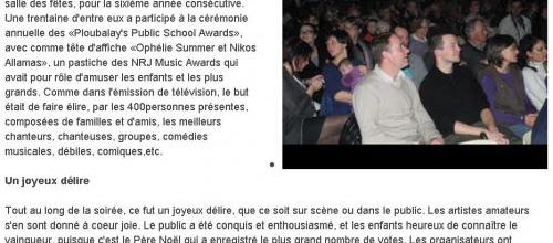 LE TÉLÉGRAMME - 26/12/2012 - Du spectacle à la fête de Noël.