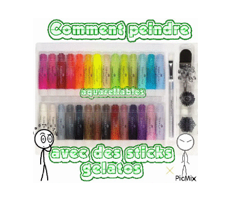 Dessin et peinture - vidéo 4447 : Comment peindre avec des sticks gelatos ? - tubes gelatos aquarellables.