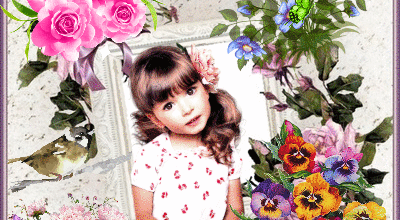 PETITE FILLE FLEURS CHAT