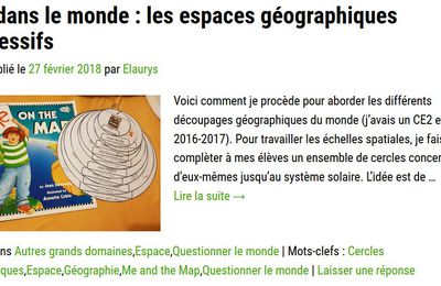 Moi dans le monde : les espaces géographiques successifs !