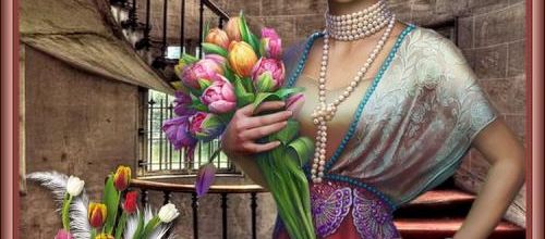Femme aux tulipes .