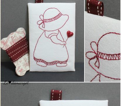 Carte brodée redwork