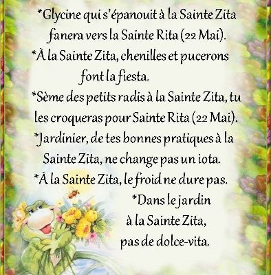 Dicton et Fête du jour Zita  + grille prénom   !