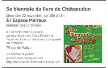 Liste des auteurs de la 5e biennale du livre de Châteaudun