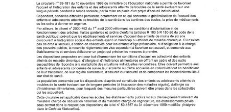 Circulaire des écoles. Une aide pour le PAI 