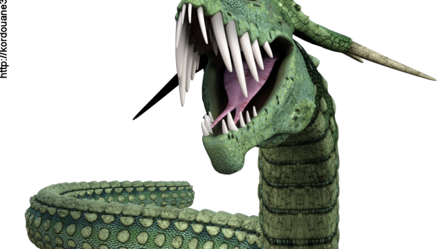 Tube de monstre rampant vert (render)