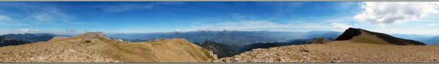 Panoramique à 380° ;o))) sur les sommets du Parc Naturel de Cadi Moixerò (à gauche la Pedraforca, à droite la Comabona) - Catalogne - Espagne