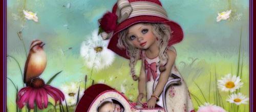 Balade avec le bébé .