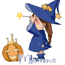 Sorcière bleue Halloween - Mes p'tits mots -