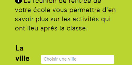Les horaires de l'école
